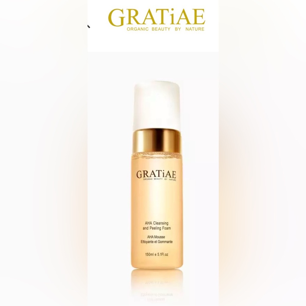 Gratiae AHA Cleansing & Peeling Foam — Gold/White